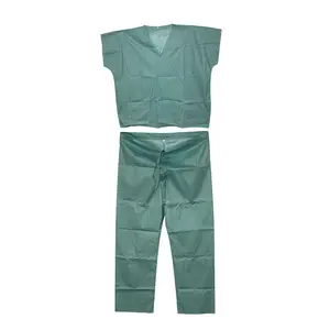 Factory Supplier Fashionable Pink SMS Material Disposable Scrub Suit Women Uniforms Suit