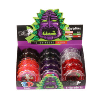 Erliao Vente en gros de moulin à herbes en plastique de haute qualité à 3 parties en forme de fleur, couleurs assorties, portable, moulin à tabac, logo personnalisé