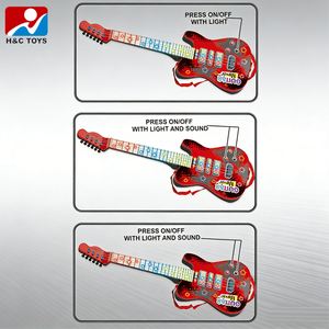 Ensemble Guitare et Microphone pour Garçon avec Effets Lumineux et Musicaux, Microphone <span class=keywords><strong>à</strong></span> Hauteur Réglable, Jouets d'Instruments de <span class=keywords><strong>Musique</strong></span> pour Enfants - Product Image 3