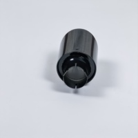 Punta de escape de acero inoxidable de fibra de carbono de 4 pulgadas, nuevo diseño, titanio, negro, borde recto, estilo Ak, silenciador de coche, tubo de cola