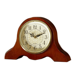 Solid Wood <b>Table</b> <b>Clock</b> Circular Quartz Movement Desktop <b>Clock</b> Furniture Colored Face - Product Image 4