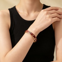 Bracelet étoile coloré en acier inoxydable pour femme, design vintage goutte d'huile, fermoir plaqué or, bracelet de luxe léger haut de gamme