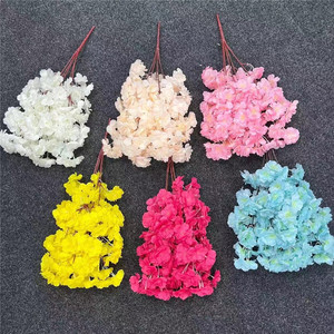 All'ingrosso fiori decorativi di alta qualità fiori di ciliegio di seta bianco fiore di ciliegio Bouquet per la decorazione della festa di nozze - Product Image 1