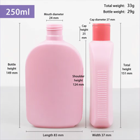 Bouteilles de lotion en plastique personnalisées avec logo, 250 ml, HDPE, rose, à presser, pour après-shampoing, shampoing, bouteille au toucher doux