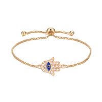 YW Hamsa main Bracelet pour femme Simple fait à la main réglable curseur chaîne Bracelets mauvais œil bijoux cadeau