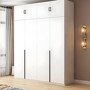 JEROME meuble moderne et classique pour chambre à coucher armoire à vêtements belle armoire haute en bois MDF blanc - Product Image 4