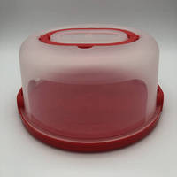 Boîte à gâteau ronde et transparente, de haute qualité, avec couvercle, poignée en plastique