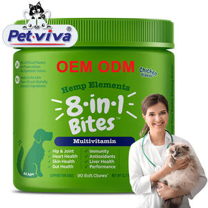 ヘンプ強化8 in 1サポートヒップアンドジョイントサプリメント犬用消化酵素腸肝臓抗酸化物質健康ペット用マルチビタミン - Product Image 1