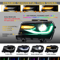 Ensemble de phares LED RGB pour Chevrolet Camaro 2014-2015 5e génération SS DRL à faisceau double séquentiel avec lentille, lampe avant