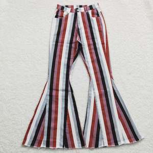 NO Tariffs Contact Us P0152 RTS <strong>Women</strong> Clothing 2025 Fashion Bell Bottoms Denim <strong>Jeans</strong> Dark <strong>Red</strong> Stripe Pants High Quality Clothes - Product Image 3