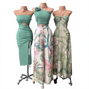 Vestido de Moda al por Mayor para Mujer, Estilo Dulce Floral de Primavera, Cintura Alta, Cuello en V, Falda Larga - Product Image 3