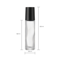 Bouteille d'huile essentielle 10 ml en verre clair sérum pour les yeux bouteille à bille roulante pour parfum