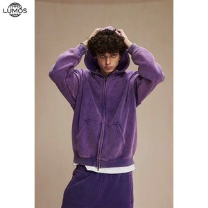 Sudadera con Capucha de Alta Calidad Personalizada, Estilo Urbano, Vintage, Doble Capa, Lavado Ácido, Efecto Desgastado por el Sol, 100% Algodón, para Invierno - Product Image 3