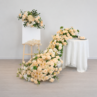 Centre de table en fleurs artificielles en cascade ivoire, arrangement floral de mariage, vente en gros, conception personnalisée, usine