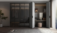 Apartemen Kamar Tidur ODIN dengan Lemari Kayu Terpasang Sistem Lemari Kustom Lemari Gabungan