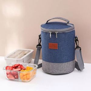 Round Thermal Insulation Lunch Bag for Women Kids Picnic Bento Box Cooler Tote Bags Food Carrier Storage Container Handbag - Product Image 3