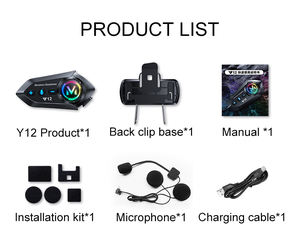 Y12 오토바이 헬멧 헤드폰 방수 IPX6 오토바이 무선 헤드셋 (FM 라디오 포함) - Product Image 6