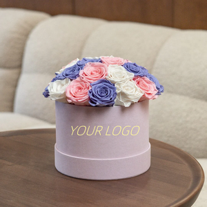 Lovebay Design personnalisé roses éternelles en gros 7roses pour toujours roses dans une boîte longue durée vraies roses conservées dans une boîte ronde - Product Image 4