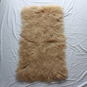 Curlyfur-alfombra de cordero tibetano Natural, manta de piel de <span class=keywords><strong>cabra</strong></span>, Color blanco, 60x120cm, plato de piel de cordero mongol - Product Image 4