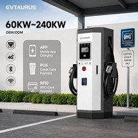 EVTAURUS Nueva Estación de Carga Rápida para Vehículos Eléctricos de 60-240KW CC con OCPP 1.6/2.0, Certificación CE, Cable de 5m, Montaje en Suelo para Autos Eléctricos