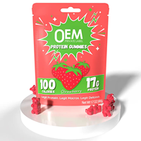 Gummies à la pastèque riches en protéines, marque privée OEM, avec 17g d'isolat de protéines de lactosérum pour la croissance musculaire