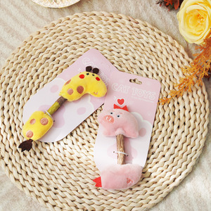 Jouets pour chats en peluche, bâtonnets en bois pour taquiner, friandises à mâcher pour animaux de compagnie d'intérieur, pour chatons, pour le nettoyage des dents et le plaisir - Product Image 5