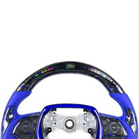 Volante de coche de fibra de carbono forjado LED para Toyota Camry Avalon Corolla Prius Ya RISC HR Rav4 Highlander cuero duradero