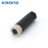 KRONZ Promotion Exceptionnelle Connecteur Circulaire M8 à 3/4/5 Broches Code A/B, Étanche IP67, Haute Qualité, Mâle/Femelle, Prise Industrielle à Visser