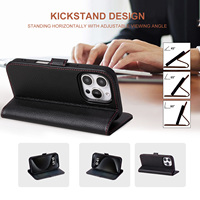 Étui de téléphone en cuir véritable avec fente pour cartes pour 16 Pro Max, résistant aux chocs et à l'eau, design personnalisable, vente en gros