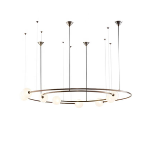 Luminaire suspendu rond en métal moderne et créatif <span class=keywords><strong>Simig</strong></span> Lighting, avec petites boules en verre, pièces de lustre d'intérieur - Product Image 1