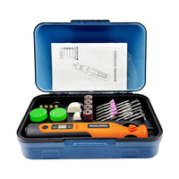 Kit de mini-fraiseuse rotative 7,4 V - Outils électriques DIY avec lumière et contrôle à 12 vitesses pour la sculpture, le polissage, etc. 1202
