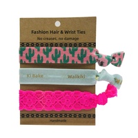 BELLEWORLD Lot de 3 élastiques à cheveux personnalisés avec logo, couleurs assorties, pour queue de cheval, accessoires capillaires pour femmes