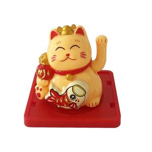 Solar Powered Lucky Cat Automatic Waving Mini Fortune Cat for <b>Car</b> Home Decor Shop Opening Gift <b>Ornament</b> - Product Image 1