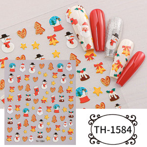 Ensemble d'autocollants élégants pour ongles de Noël 2027 – Décorations créatives pour manucure de fêtes, style Ins, mignons autocollants de Noël pour nail art - Product Image 6