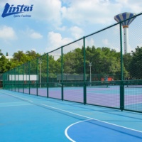 Clôture de terrain de sport sans soudure galvanisée à chaud sur mesure pour terrains de basketball, séparateurs de terrain de pickleball et padel pour stades
