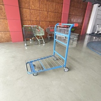 Chariot de picking robuste avec panier métallique et couvercle, chariot d'entrepôt, fournisseur ODM