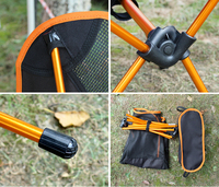 Chaise de camping pliable légère et portable pour l'extérieur, en aluminium, avec porte-gobelet