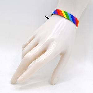 Bracelet en perles arc-en-ciel à sept couleurs CAI001 LGBT Gay, bracelet d'amitié transfrontalier tissé en corde, vente chaude, bracelets faits à la main de couleur <span class=keywords><strong>Les</strong></span> - Product Image 1