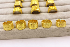 Anillo de latón vietnamita para hombre, moneda de euro de estilo arena chapada en oro, anillo de Mantra en vivo dominante de seis caracteres - Product Image 4