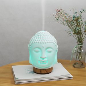 เครื่องกระจายกลิ่นอโรม่ารูปพระพุทธรูป 0.5 ลิตร เครื่องเพิ่มความชื้นแบบ USB-C สำหรับบ้านและสำนักงาน เครื่องพ่นไอน้ำมันหอมระเหยพร้อมไฟหลากสี - Product Image 2