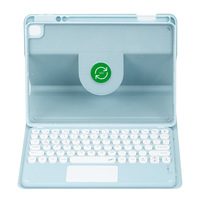 360 étui clavier rotatif pour iPad 10th 10.9 2022 avec PC à dos transparent, étui de protection pour tablette intelligente avec clavier détachable