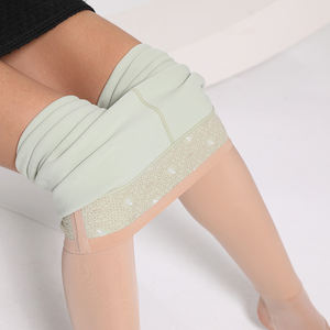 Collants et leggings d'hiver chauds pour femmes, tricotés, antibactériens, opaques, doublés polaire, taille unique, couleur chair foncée, directement de l'usine - Product Image 2