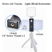 Clip de support de téléphone de chaussure froide double trous de vis de 1/4 pouces pour caméra de trépied de Microphone Vlog de lumière LED