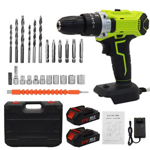 21V Lithium Electric Drill 35mm Max Drilling Variable Speed Brush Motor Cordless Power Drill With Two Batteries And Charger - Product Image 1