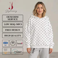 Sweat-shirt à capuche à pois pour femme Joydressing, coupe décontractée, manches longues, pull-over pour les détaillants de vêtements