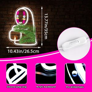 Letrero de Neón de Anime para Decoración de Pared, Luz de Neón LED para Sala de Juegos, Luces de Dibujos Animados para Fanáticos del <span class=keywords><strong>Manga</strong></span>, Dormitorio, Tienda, Bar, Letreros de Neón - Product Image 3