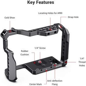 Support de moniteur à griffe froide pour <span class=keywords><strong>GH5</strong></span>/<span class=keywords><strong>GH5</strong></span> II/GH5S, options DIY pour flash et lumière, cage de caméra en alliage d'aluminium - Product Image 2
