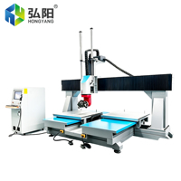 Machine de fraisage CNC à cinq axes à double station, broche refroidie par air 7,5 kW, pompe Syntec, pour la sculpture sur bois 3D et la découpe d'acrylique et de mousse