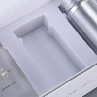 Boîte en carton blanc personnalisée pour ensemble cosmétique, boîte en papier rigide de qualité supérieure pour parfum avec doublure en éponge, finition mate, boîte cadeau