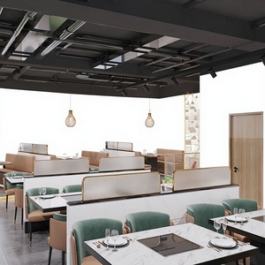 ฉากกั้นโต๊ะร้านอาหาร LL82 ฉากกั้นคาเฟ่ ฉากกั้นที่นั่ง สแตนเลส 304 กันน้ำ โปร่งแสง เคลื่อนย้ายได้ - Product Image 1